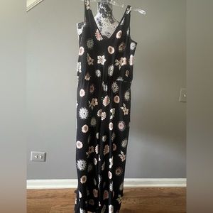 Loft Floral Print Sleeveless Jumpsuit
